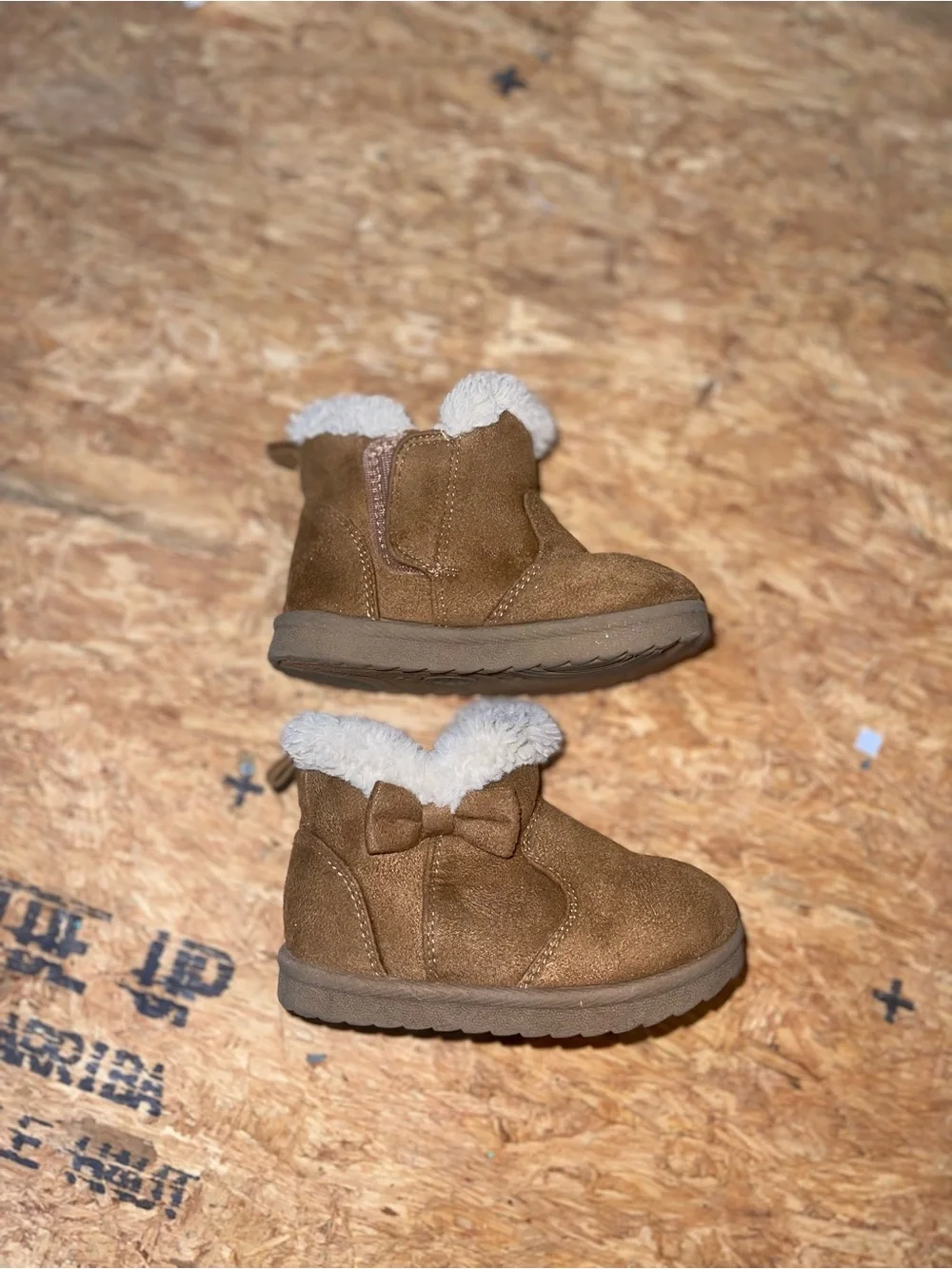 wonder nation Faux Fur-Lined Kids Ankle Boots - Brown